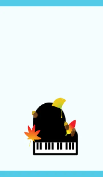 [LINE着せ替え] ピアノともみじ 青色の画像1