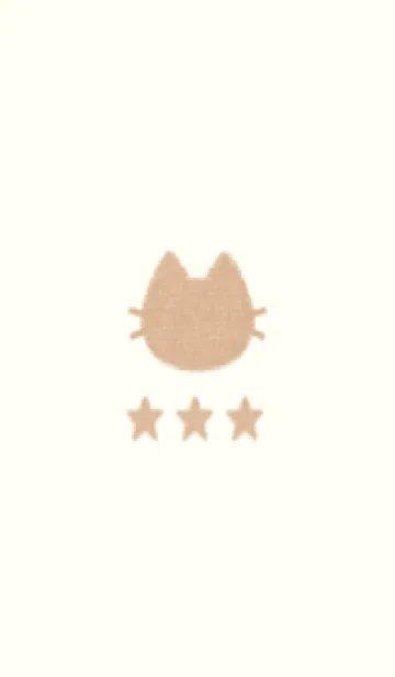 [LINE着せ替え] ねことお星さま(beige&yellow02)の画像1