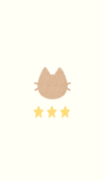 [LINE着せ替え] ねことお星さま(beige&yellow05)の画像1