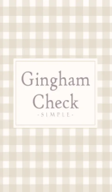 [LINE着せ替え] Gingham Check Natural Beige - SIMPLE 23の画像1