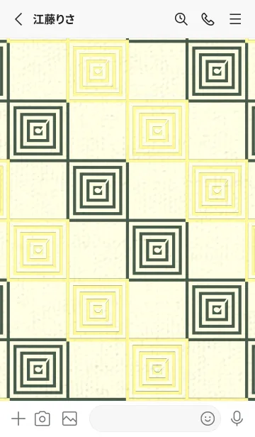 [LINE着せ替え] 和音 市松模様 音符  ライトクリームの画像2