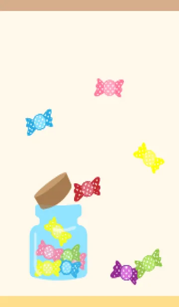 [LINE着せ替え] 瓶詰キャンディ 薄茶と黄色の画像1
