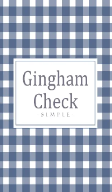 [LINE着せ替え] Gingham Check Navy - SIMPLE 23の画像1