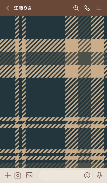 [LINE着せ替え] CHECKED NAVY-BROWN-9の画像2