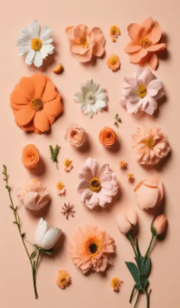 [LINE着せ替え] かわいいパステルカラーのお花たちの画像1