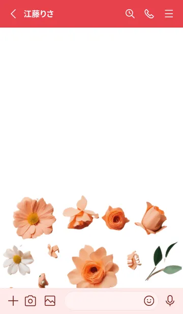 [LINE着せ替え] かわいいパステルカラーのお花たちの画像2