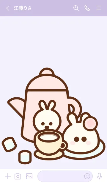 [LINE着せ替え] Pastel bunny cafe 3の画像2