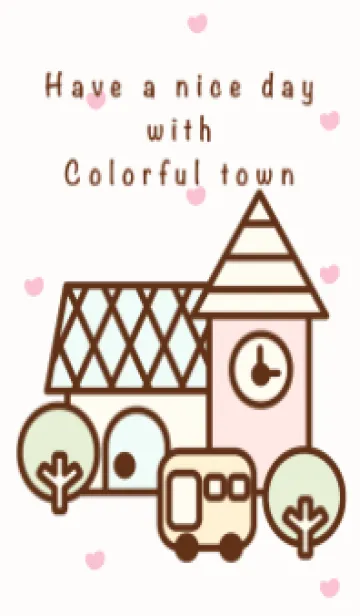 [LINE着せ替え] Cute pastel town 2の画像1