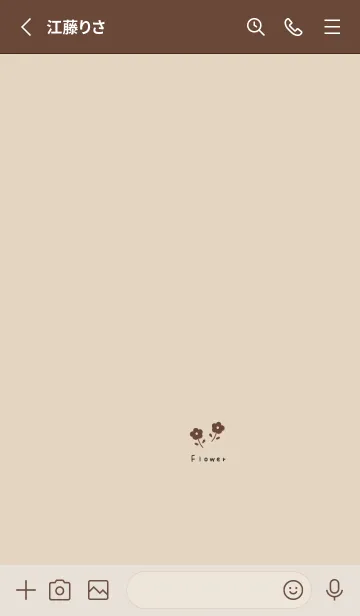 [LINE着せ替え] ベージュ。ブラウン。お花。の画像2