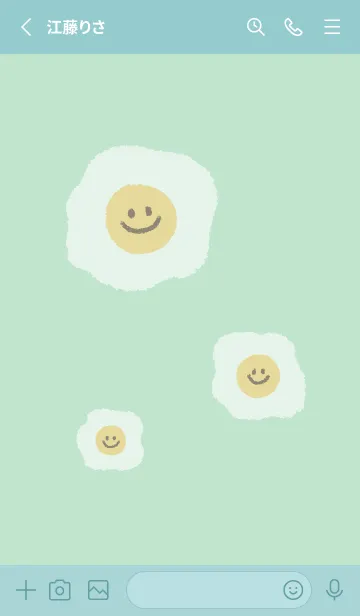 [LINE着せ替え] にこにこ 目玉焼き 英語 - VSC 03-03の画像2