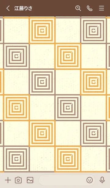 [LINE着せ替え] 和音 市松模様 音符  柑子色の画像2