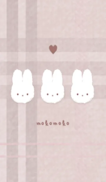 [LINE着せ替え] もこうさ x チェック柄 - P ベージュ 01の画像1