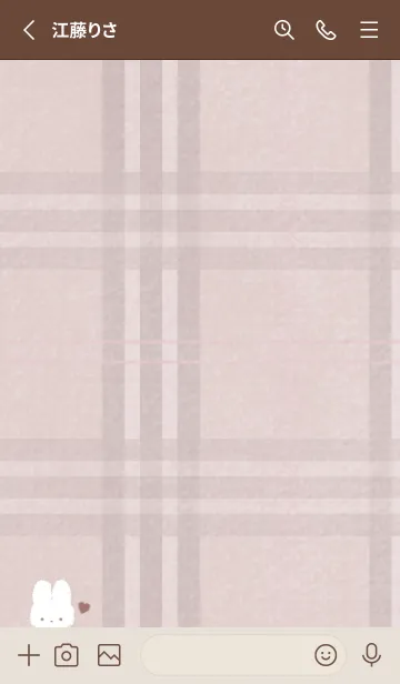[LINE着せ替え] もこうさ x チェック柄 - P ベージュ 01の画像2