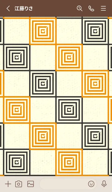 [LINE着せ替え] 和音 市松模様 音符  ゴールデンオレンジの画像2