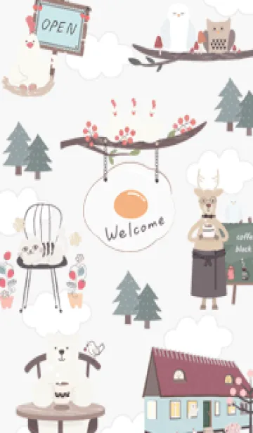 [LINE着せ替え] Greige♡森のカフェ02_1の画像1