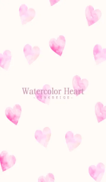 [LINE着せ替え] WatercolorHeart PINKBEIGE 11の画像1