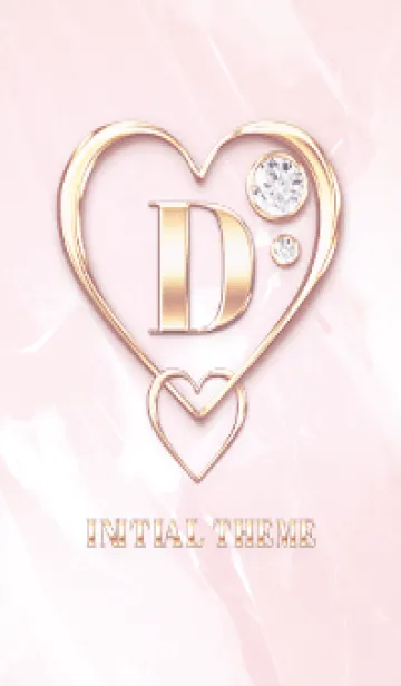 [LINE着せ替え] 【 D 】 Heart Charm & Initial - PBの画像1