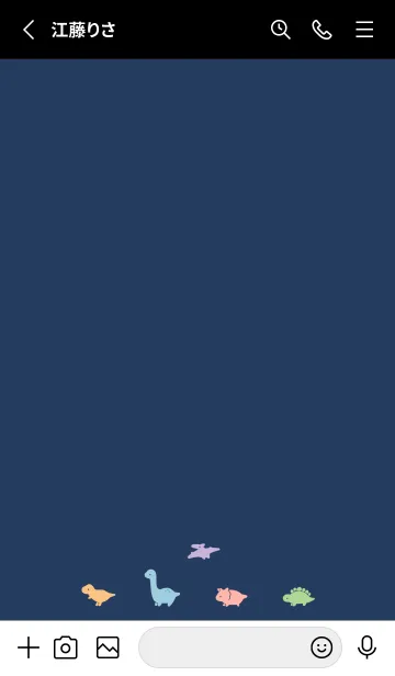 [LINE着せ替え] ゆるい恐竜 _ ネイビーと黒の画像2