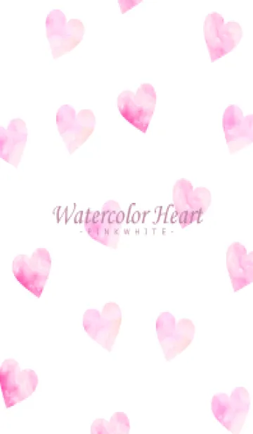 [LINE着せ替え] WatercolorHeart PINKWHITE 11の画像1