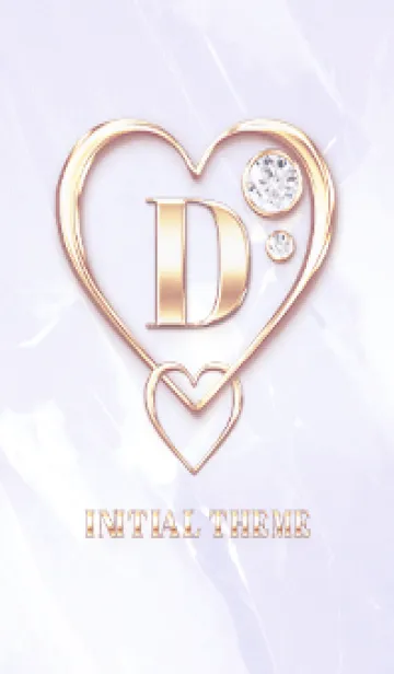 [LINE着せ替え] 【 D 】 Heart Charm & Initial - Purple 1の画像1
