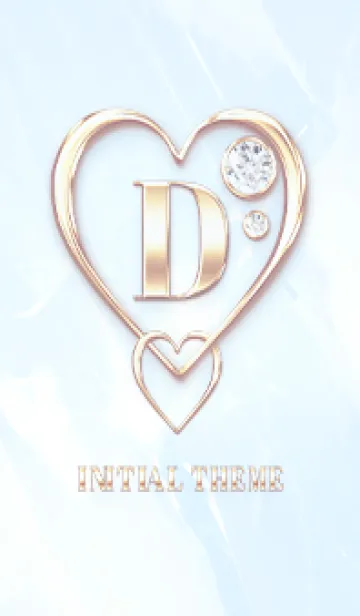 [LINE着せ替え] 【 D 】 Heart Charm & Initial - Blue 1の画像1