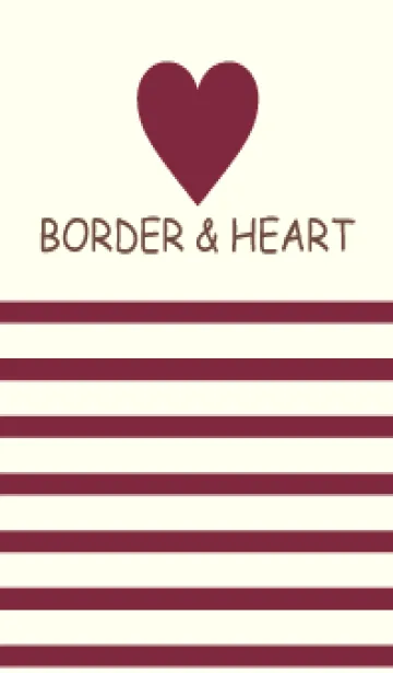 [LINE着せ替え] BORDER & HEART -WINERED-の画像1