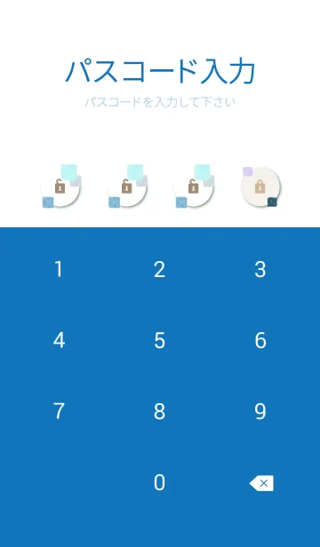 [LINE着せ替え] 水彩 四角 ブルー2の画像4