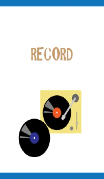 [LINE着せ替え] かわいいレコード 白と青の画像1
