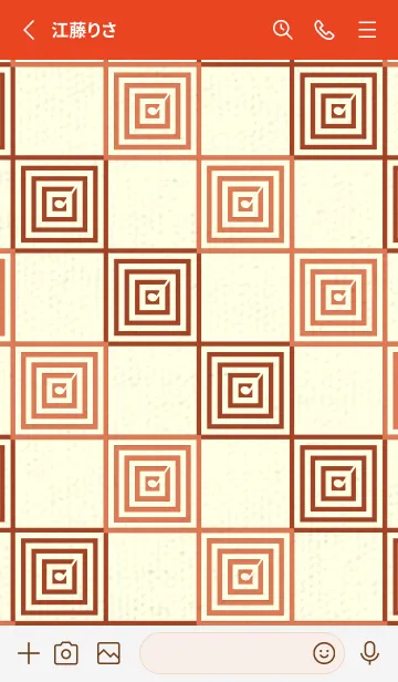 [LINE着せ替え] 和音 市松模様 音符  肉桂色の画像2
