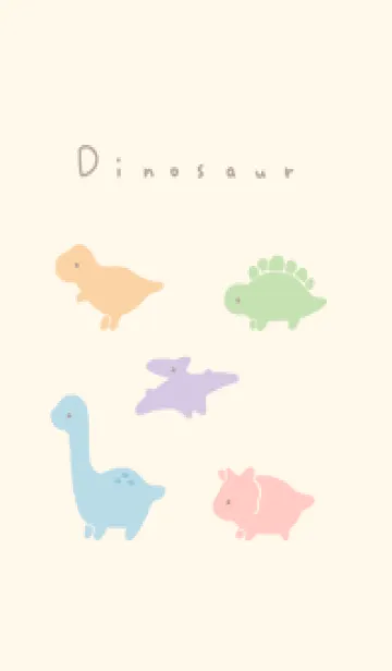 [LINE着せ替え] ゆるい恐竜 _ ベージュカラフルの画像1