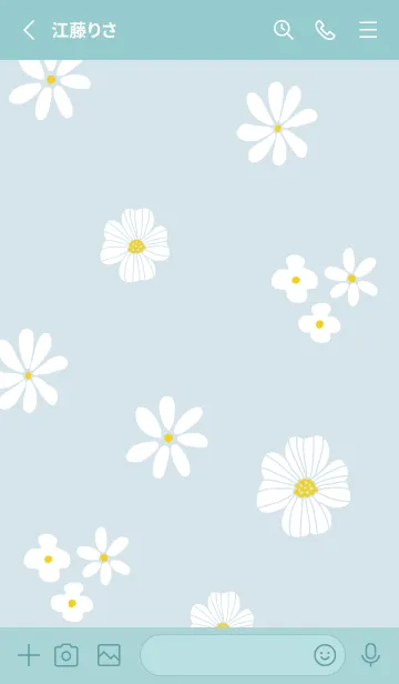 [LINE着せ替え] かわいい白いお花3の画像2