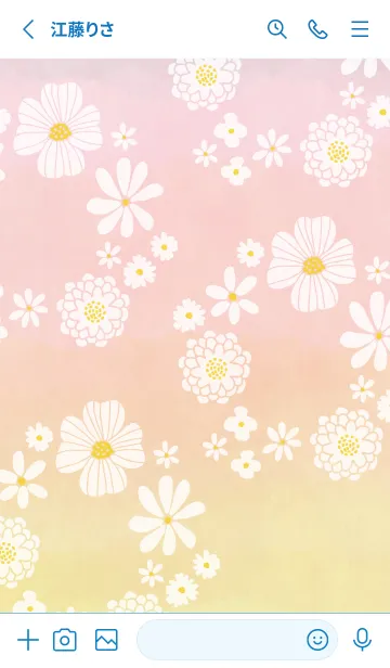 [LINE着せ替え] 白い花のリース 水彩20の画像2