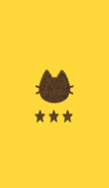 [LINE着せ替え] ねことお星さま(brown&yellow01)の画像1