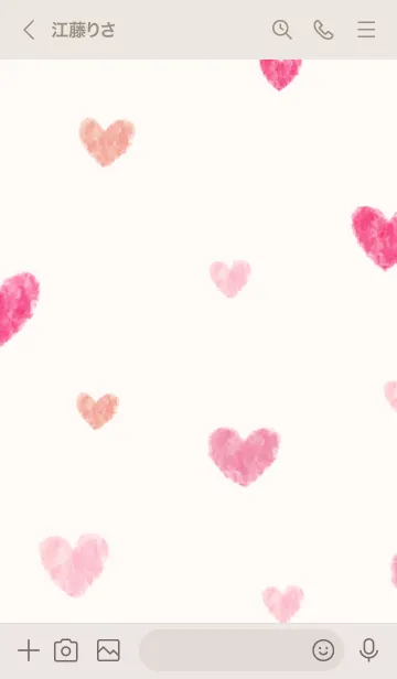 [LINE着せ替え] 水彩ハート たくさん25の画像2