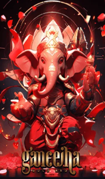 [LINE着せ替え] GANESHA Lucky theme Red-Goldの画像1