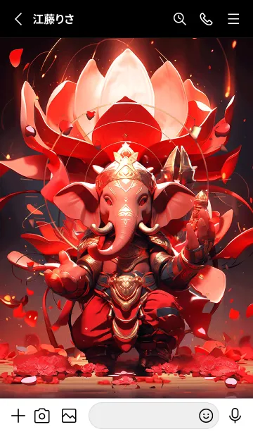 [LINE着せ替え] GANESHA Lucky theme Red-Goldの画像2