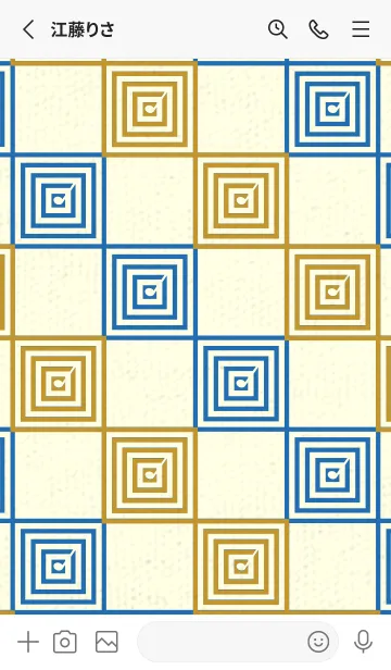 [LINE着せ替え] 和音 市松模様 音符  イエローオーカーの画像2