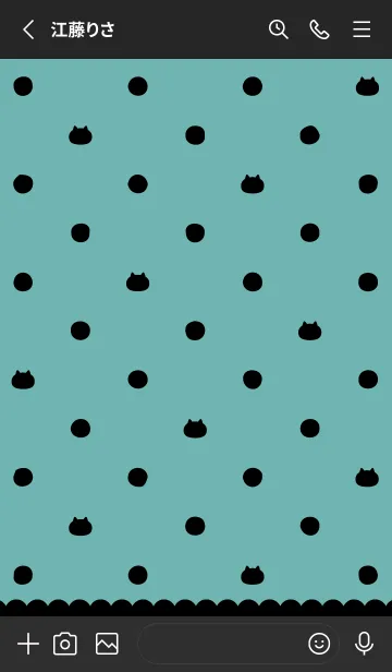 [LINE着せ替え] 水玉ねこ♡BlueGreen&Blackの画像2