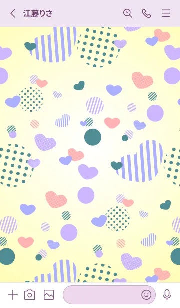 [LINE着せ替え] ポップなハート 薄い紫の画像2