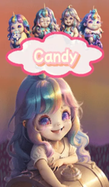 [LINE着せ替え] Candy Unicorn Purple05の画像1