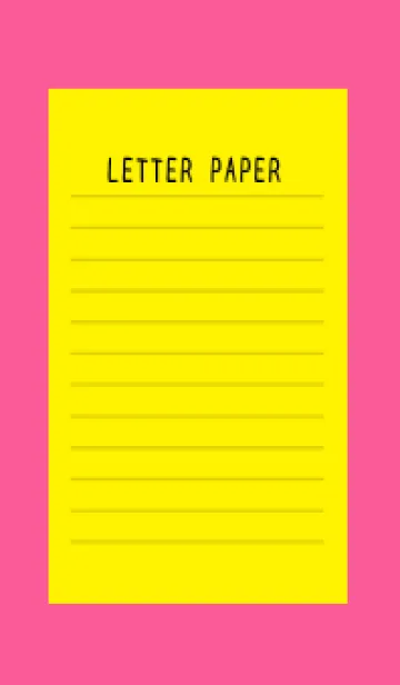 [LINE着せ替え] カラー便箋/イエロー/ショッキングピンクの画像1