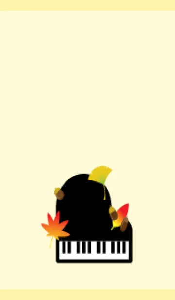 [LINE着せ替え] ピアノともみじ 薄い黄色の画像1