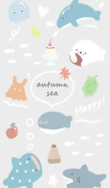 [LINE着せ替え] Gray♡ゆるい海01_1の画像1