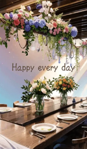 [LINE着せ替え] ロマンチックな花のレストラン！の画像1