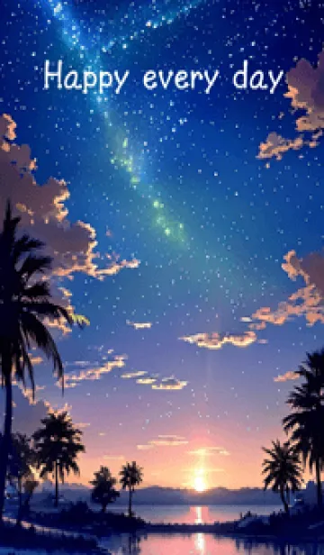 [LINE着せ替え] 星空に沈む夕日！の画像1