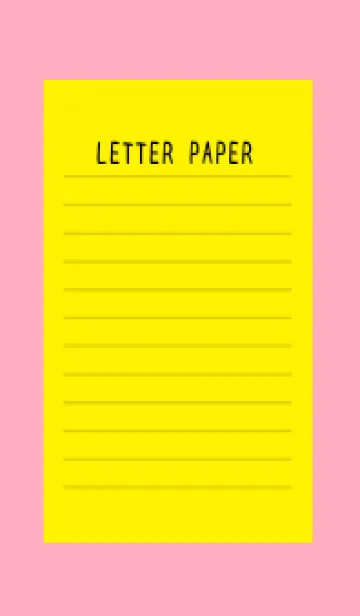 [LINE着せ替え] カラー便箋/イエロー/ストロベリーピンクの画像1