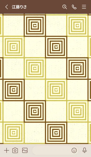 [LINE着せ替え] 和音 市松模様 音符  煙草色の画像2