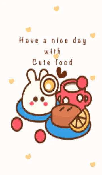 [LINE着せ替え] Happy cute food 4の画像1