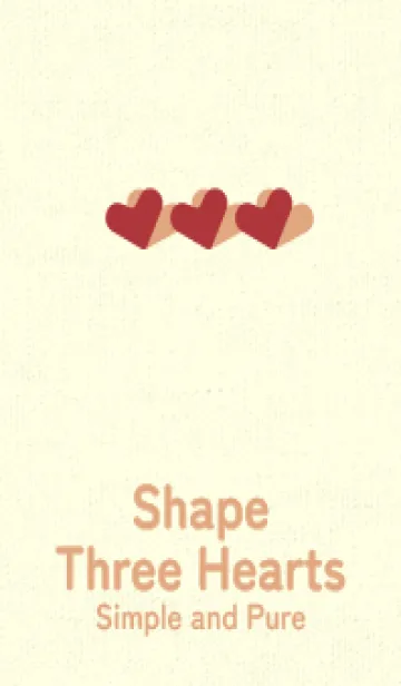 [LINE着せ替え] 3つのハート型の着せかえ ローズマダーの画像1