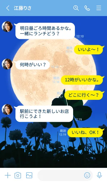 [LINE着せ替え] 七つ葉のクローバー & Full Moon #3-3の画像3